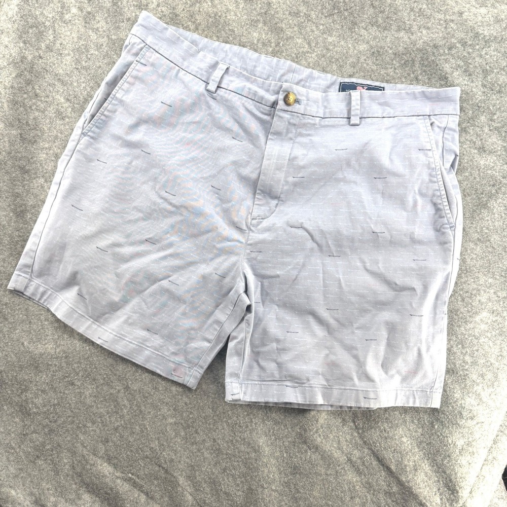 Vineyard Vines Breaker Shorts Mens 40 Blue Surfboard Print Chino Casual Summer
